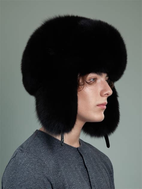 Black Fox Full Fur Ushanka Hat Handmade By Nordfur