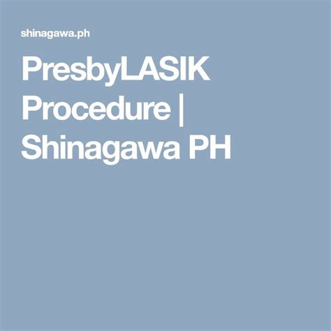 Presbylasik Surgery Shinagawa Lasik Aesthetics Philippines Lasik