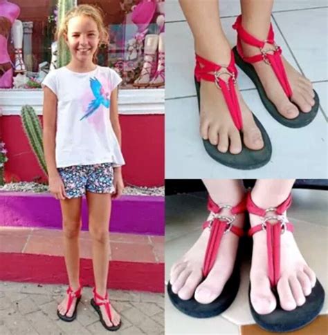 This Girl Used Two Classic Rings Instead Of One Tween Outfits Lace Up Sandals Barefoot Girls