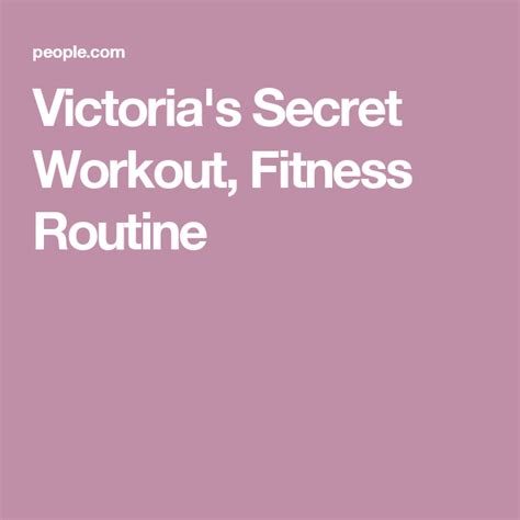 Victorias Secret Workout Fitness Routine Victoria Secret Workout