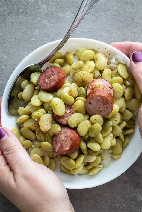 Lima Beans And Rice A Red Spatula Recipe Beans And Sausage Bean