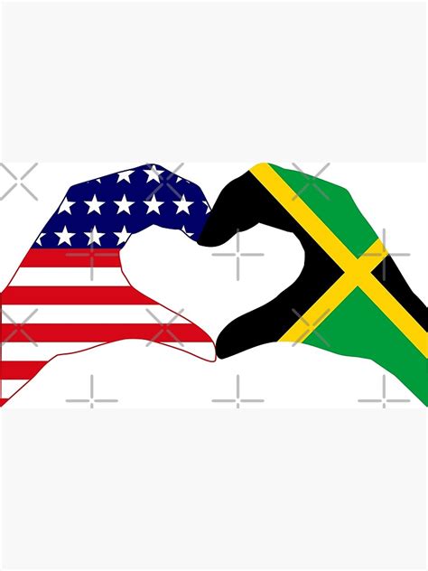 We Heart Usa And Jamaica Patriot Flag Series Canvas Print For Sale By