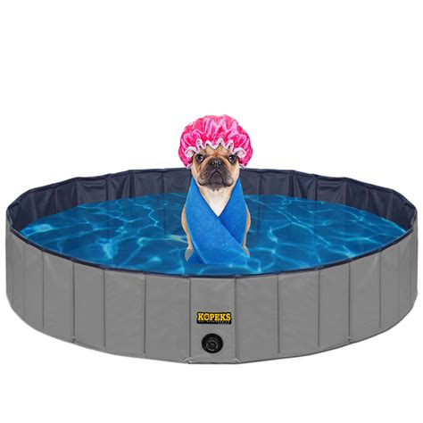 Kopeks X-Large Foldable Dog Pool & Bath Tub Grey