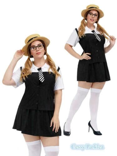 U B1 3 Ladies School Girl Costume Sexy St Trinians Fancy Dress Plus