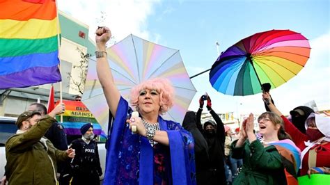 drag queen story time supporters shout down protesters in coquitlam b