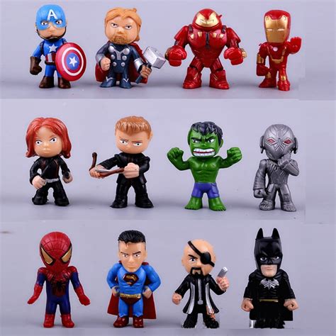 Marvel avengers toys spiderman hulk iron captain america thor action figure 30cm. 12 pcs set New Avengers toys mini the Avengers Figures ...