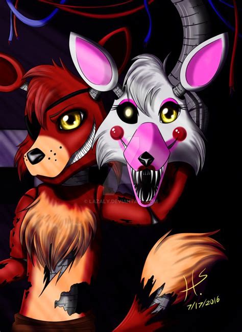 On Deviantart Foxy And Mangle Fnaf Foxy Fnaf Drawings