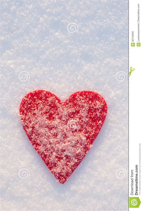 Heart On Snow Valentine S Day Stock Photo Image Of Felt