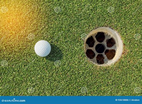 Golf Ball Near The Hole Stock Photo Image Of Putter 93618886