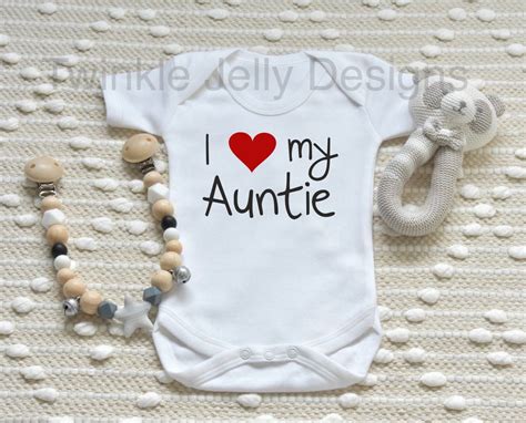I LOVE MY AUNTIE CUTE BABY BODY GROW SUIT VEST GIRL BOY CLOTHES GIFT