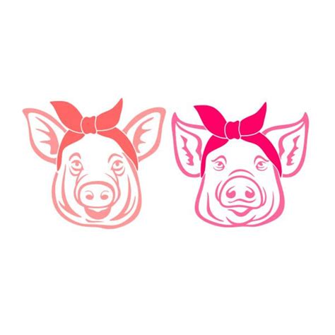 Bandana Pig Cuttable Design Png Dxf Svg And Eps File For Etsy