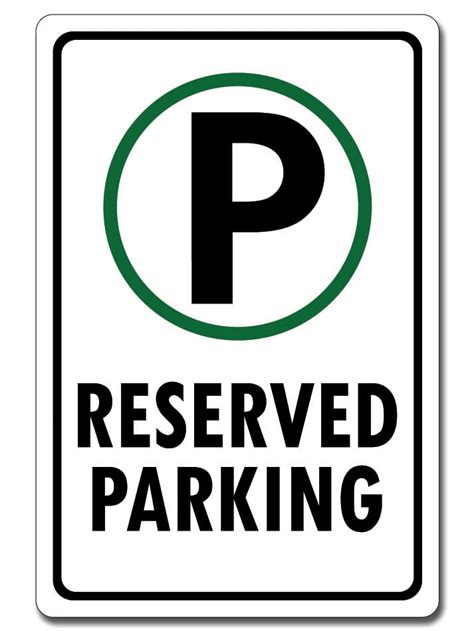 Reserved Parking Sign Template Word