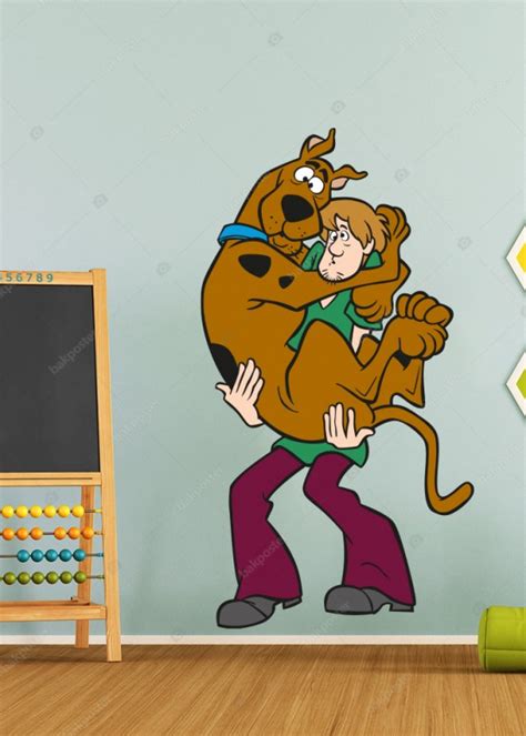 Scooby also has opposible thumbs and can use his front paws like hands. Scooby Doo ve Shaggy Duvar Stickerı