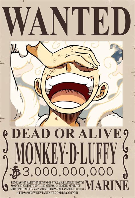 Luffy s Post Wano Bounty Impresión de póster One piece recompensas
