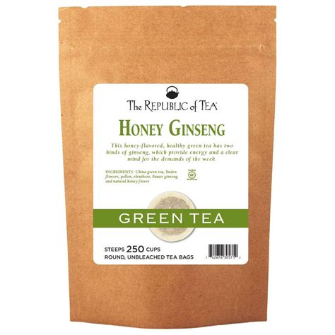 Honey Ginseng Green Tea Bags The Republic Of Tea