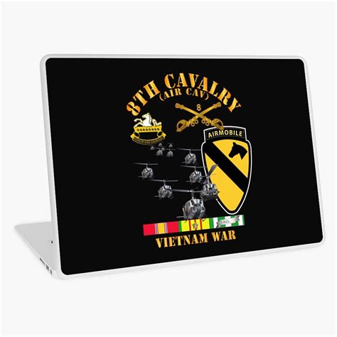 Army 8th Cavalry Air Cav 1st Cav Division W Svc Laptop Skin By