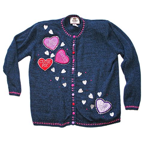 Candy Heart Valentines Day Tacky Ugly Sweater The Ugly Sweater Shop