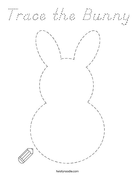 By becoming a patron, you'll instantly unlock access to 764 exclusive posts. Trace the Bunny Coloring Page - D'Nealian - Twisty Noodle