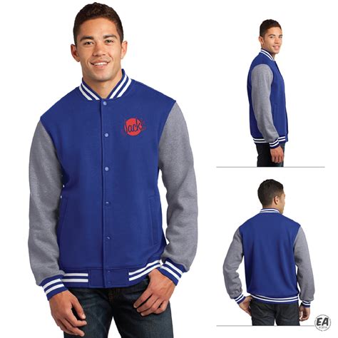Customized Sport Tek St270 Fleece Letterman Jacket Branded Jackets