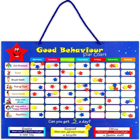 Chore Chart For Kids Good Behavior Star Chart Strong