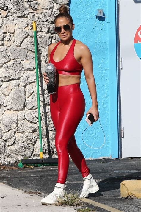 Jennifer Lopez In Red Gym Outfit 37 GotCeleb