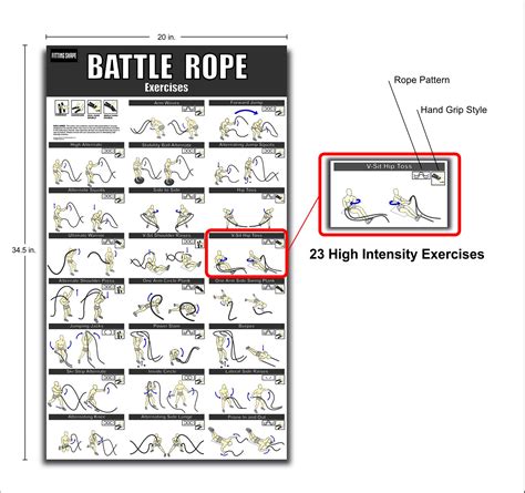 Buy Battle Rope Exercise Poster 20 X 345 Inch Fully Laminated With 23