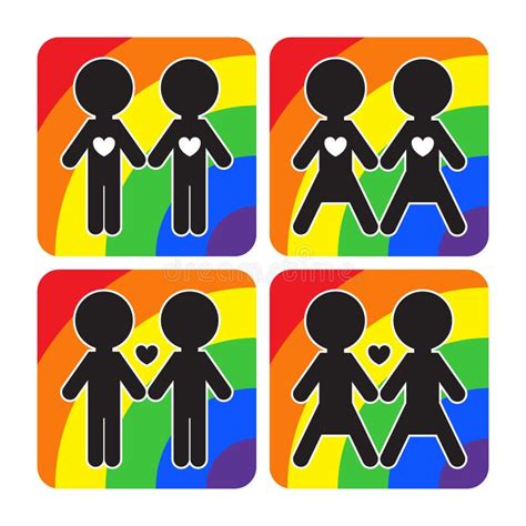 gay and lesbian couples vector icons set stock vector illustration of schematic head 63974422
