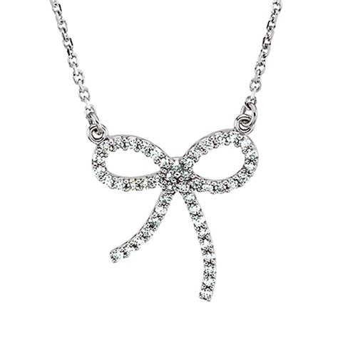 Black Bow Jewelry Company 14 Cttw Diamond Bow Necklace In 14k White