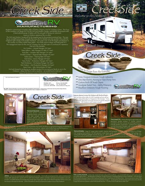 2011 Outdoors Rv Creekside Brochure Rv Roundtable Buy Sell Join