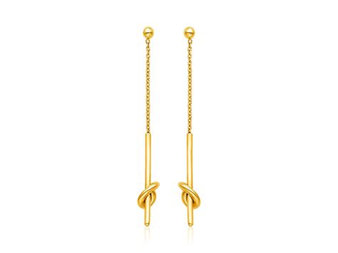 K Yellow Gold Dangle Earrings With Knots Richard Cannon Jewelry