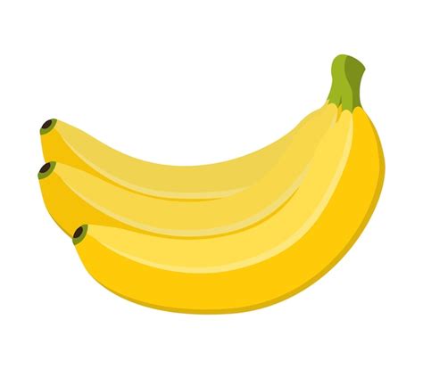Manojo De Plátano Fruta Amarilla Tropical Vector Premium