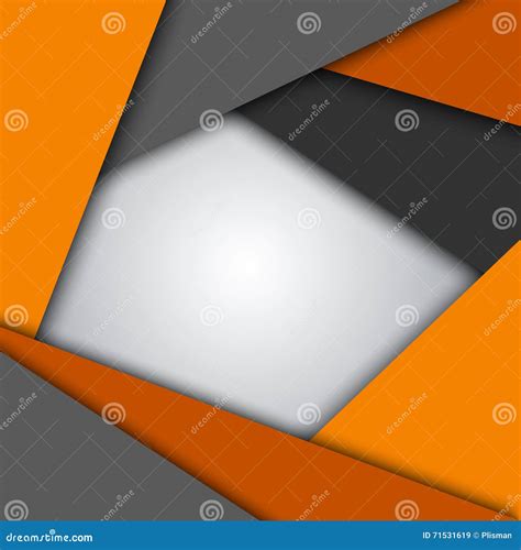 Abstract Orange Gray Triangles Background Stock Vector Illustration