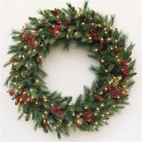Get Decorated Fir Artificial Pre Lit Christmas Wreath In Mi At English