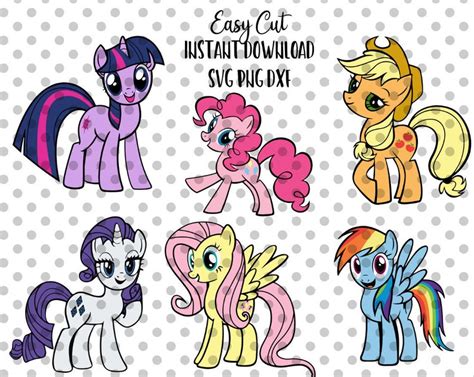 My Little Pony Svg Bundle Easy Cut Layered By Color Rainbow Etsy