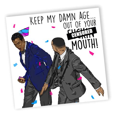 Will Smith Meme Funny Birthday Card Chris Rock Meme Card Oscars Meme Birthday Cards For Men