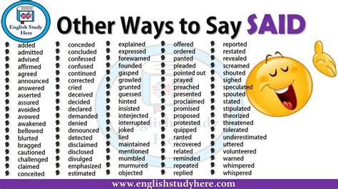 Ways To Sayother Ways To Say Said Ways