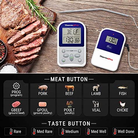 Thermopro Tp11s Digital Wireless Meat Thermometer For Grilling Smoker