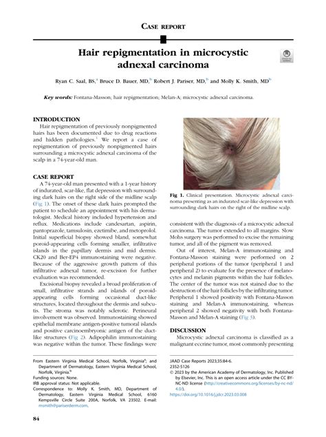 Pdf Hair Repigmentation In Microcystic Adnexal Carcinoma