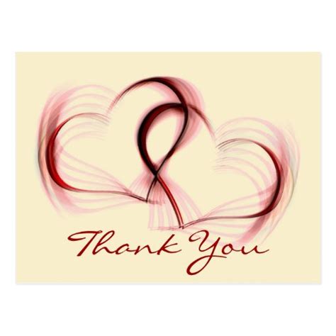 Thank You Hearts Pink And Red Greeting Postcard Zazzle