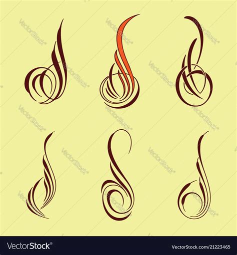 America Pinstriping Style Collection Set Vector Image