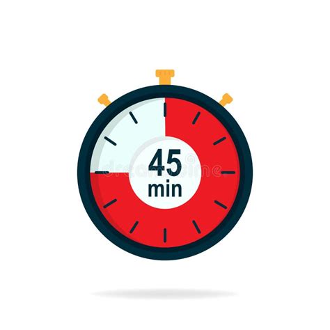 45 minutes timer stopwatch symbol in flat style editable isolated vector illustration stock