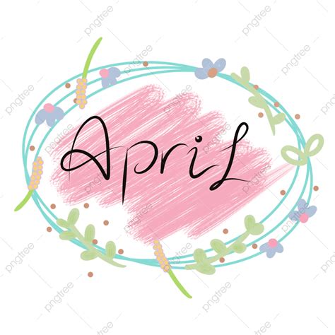 Month April Clipart Hd Png Hand Letter April Month With Pink