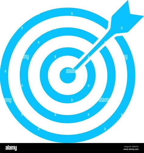 Target Bullseye Arrow Icon Flat Blue Pictogram On White Background