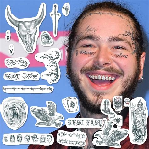 Post Malone Ultimate Set Temporary Tattoo UPDATE Post Etsy