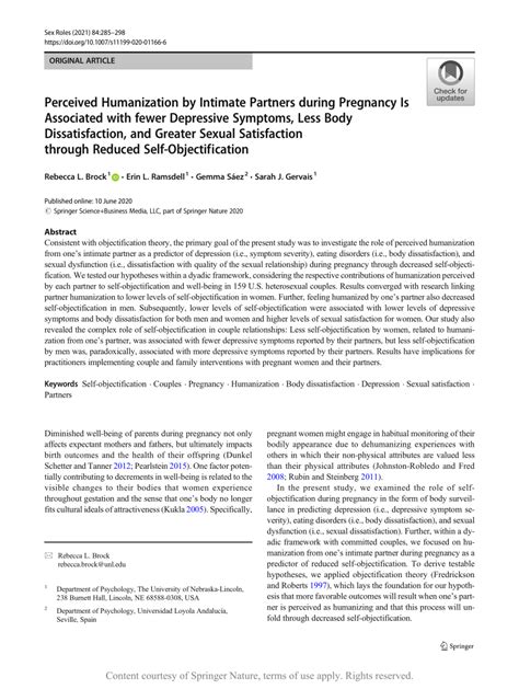 Perceived Humanization By Intimate Partners During Pregnancy Is