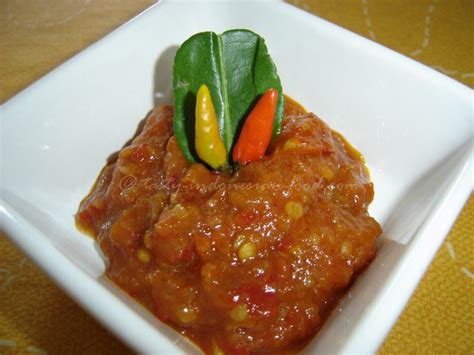 Tasty Indonesian Food Sambal Bajak Ingredients 5 Red Chillies Seeded And Sliced 5 Red