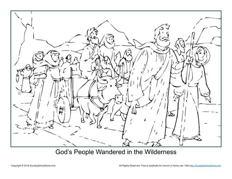 Gods People Wandered In The Wilderness Coloring Page Childrens