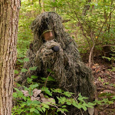 New Ghillie Suit Ml Camo Woodland Camouflage Forest Hunting 3d 4 Piece