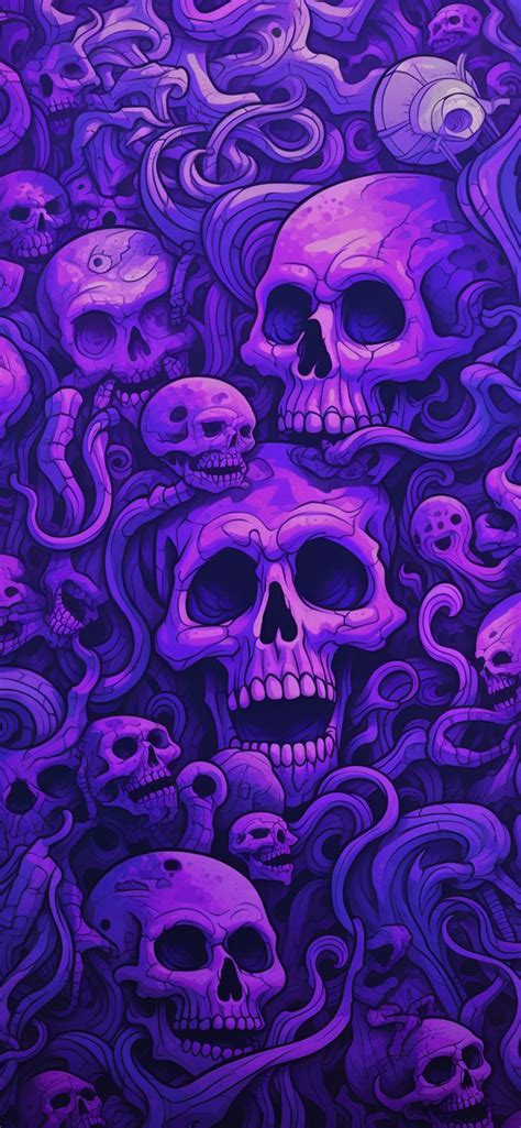 Trippy Skulls Purple Wallpapers Skull Wallpapers For Iphone 4k