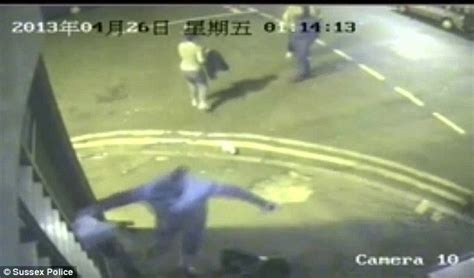 Cctv Shows Two Women And Man Kick Defenceless Victim Like A Football